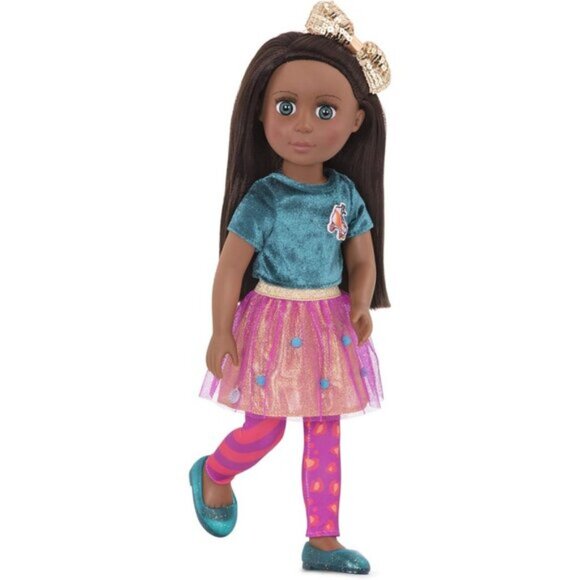 🆕 Reborn Fashion Doll Black Hair Shiny Top Pom – Pom Skirt Roller Skate Odessa - Picture 5 of 7